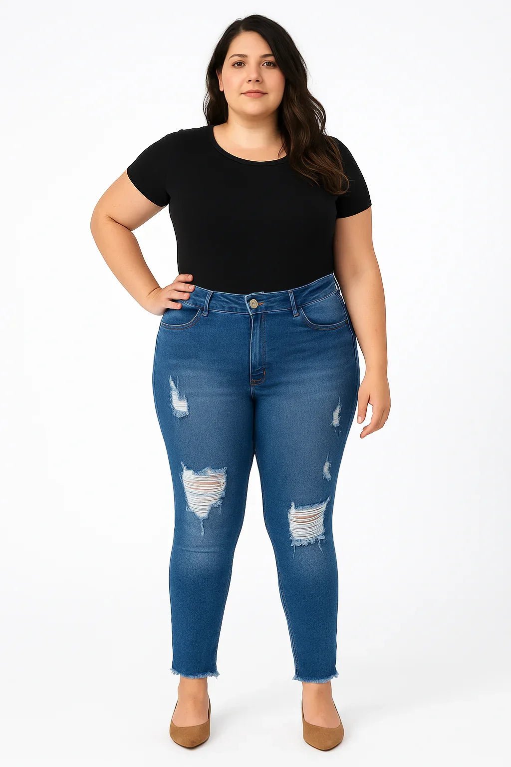 Calça Jeans Feminina Plus Size sawary - Leon Elegance