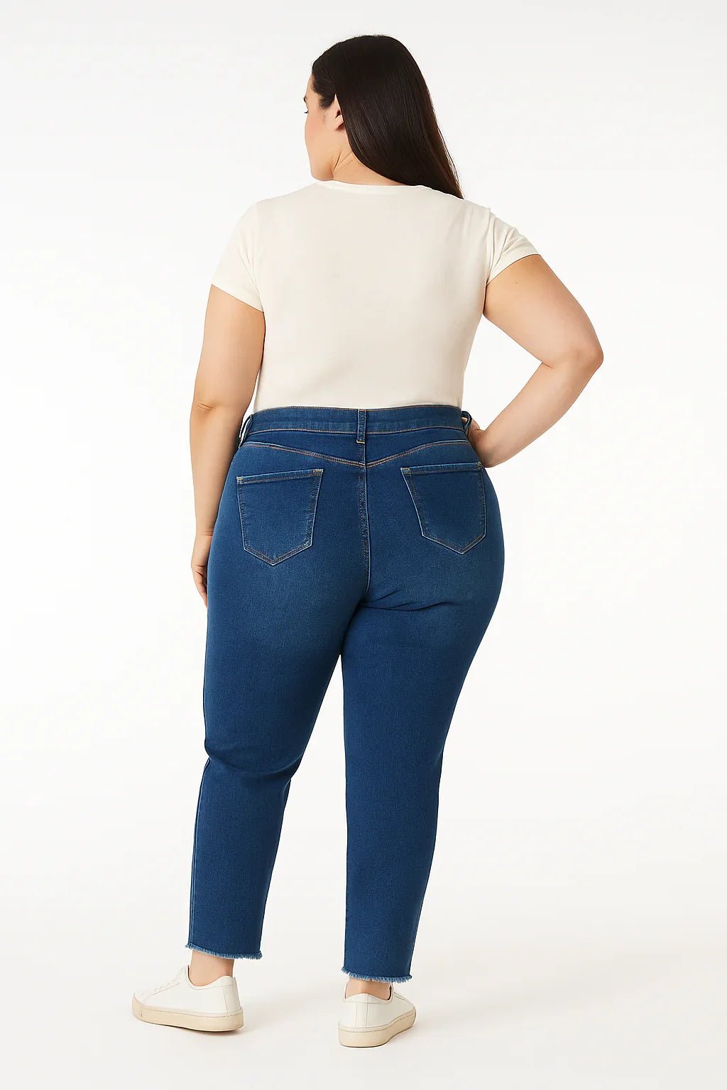 Calça Jeans Feminina Plus Size Skinny Destroyed SAWARY - Leon Elegance