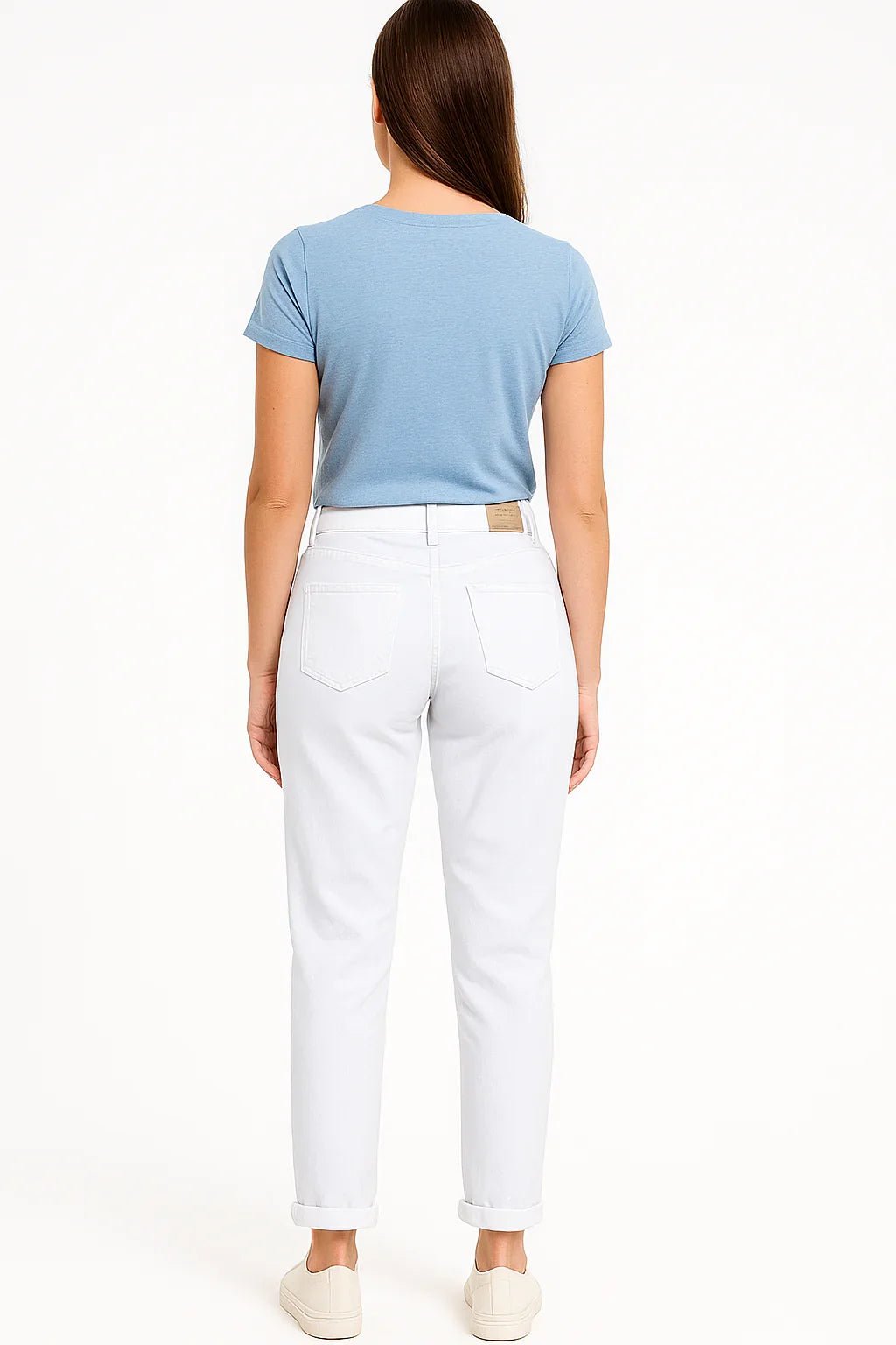 Calça Jeans Feminina Sawary Branca Cintura Alta - Leon Elegance