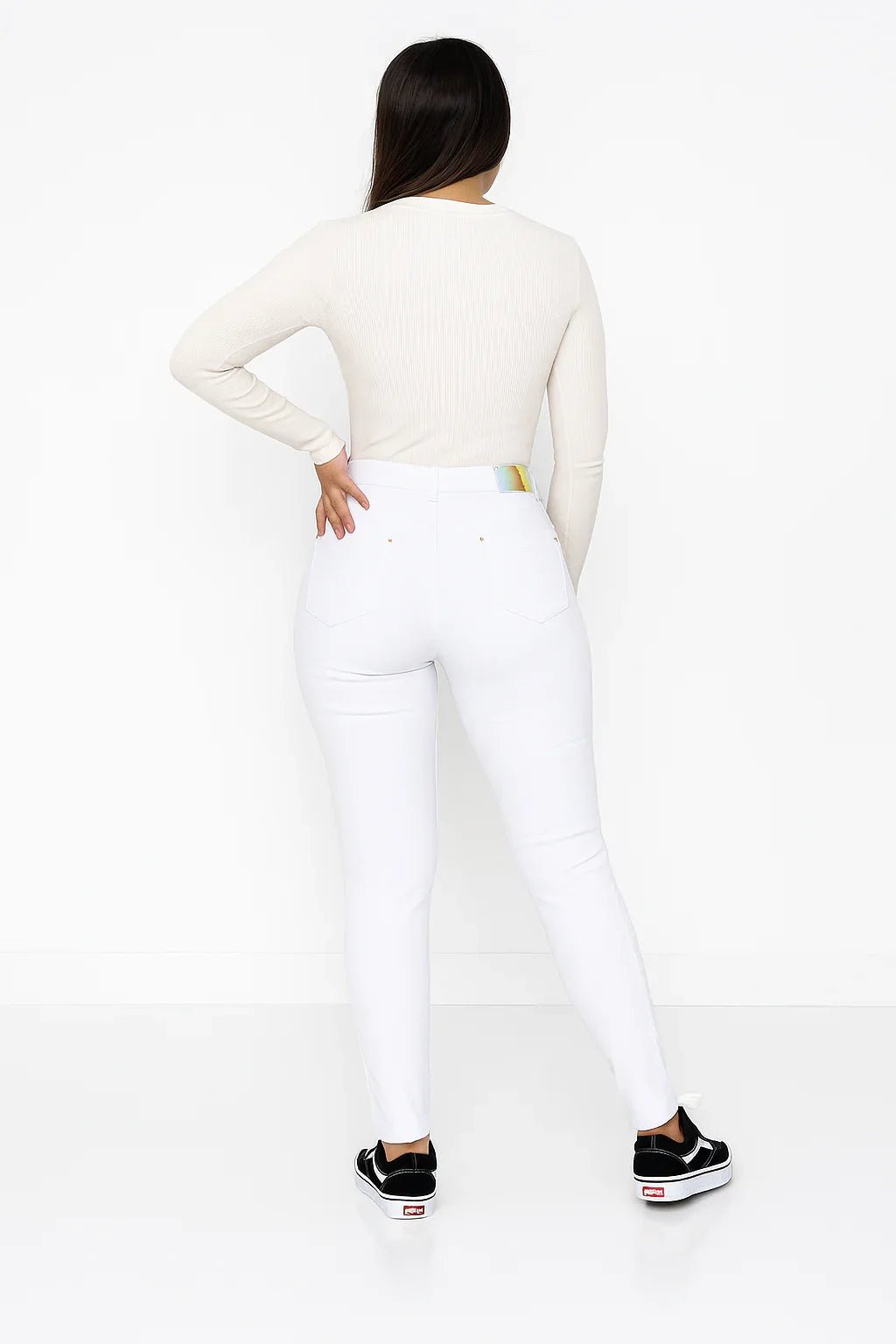 Calça Jeans Feminina Skinny Branca Cintura sol - Leon Elegance
