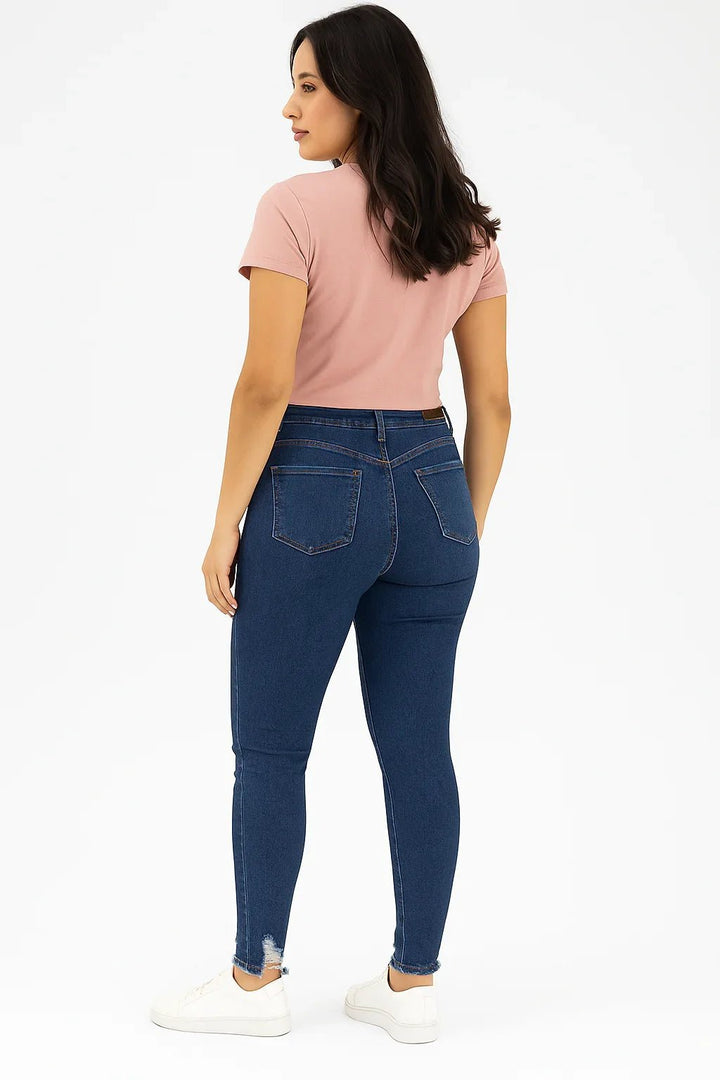 Calça Jeans Feminina Skinny Destroyed Blue sawary - Leon Elegance