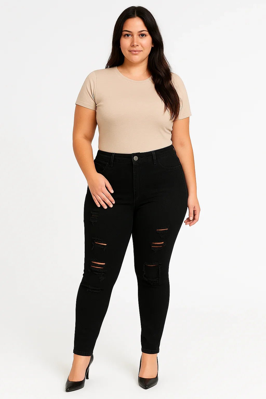 Calça Jeans Feminina Skinny Destroyed sawary - Leon Elegance