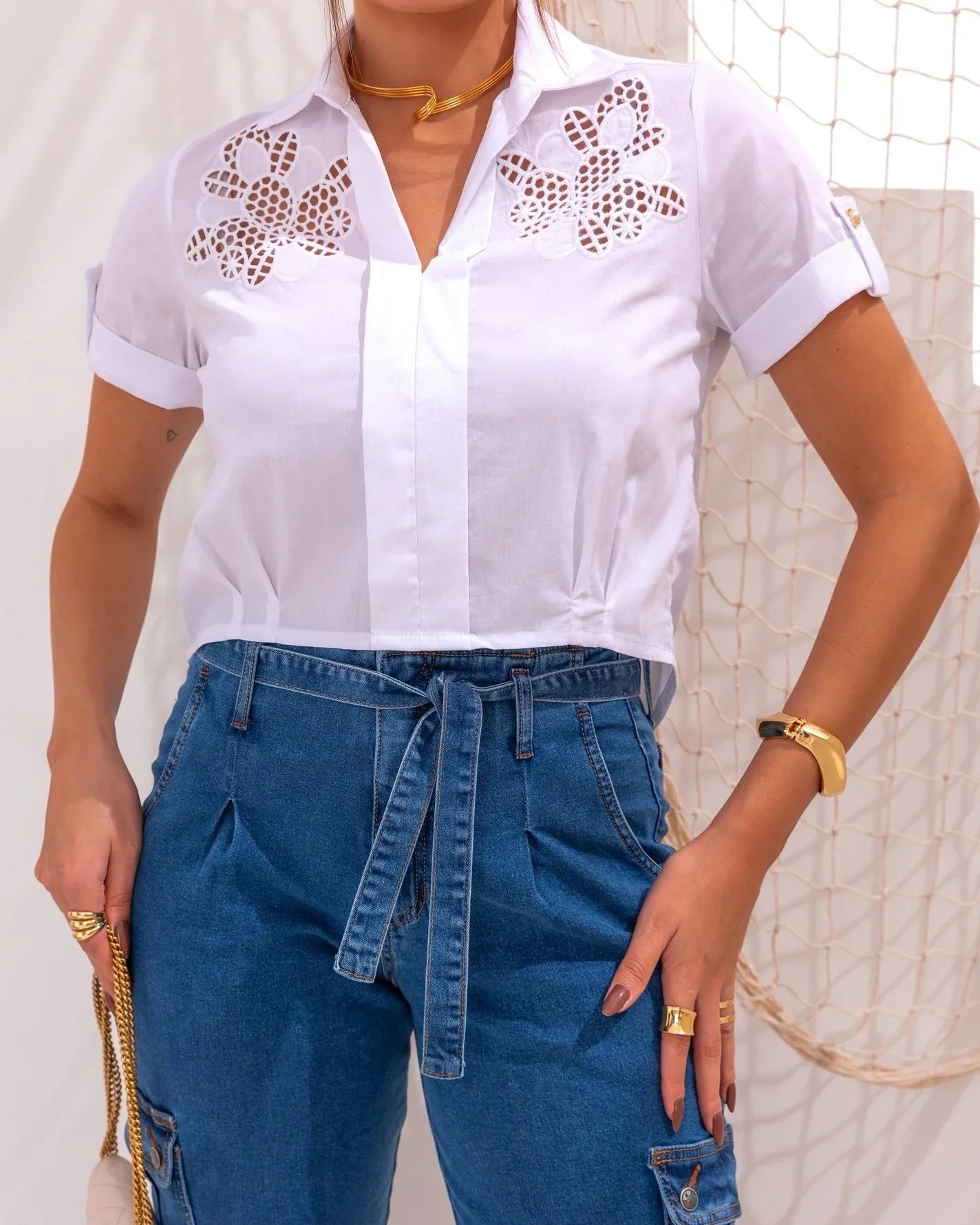 Calça Jeans Klepton Cargo com Cinto - Leon Elegance