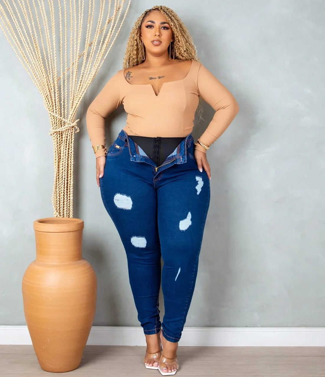 Calça Jeans Modeladora FoFinha Plus Size - Leon Elegance