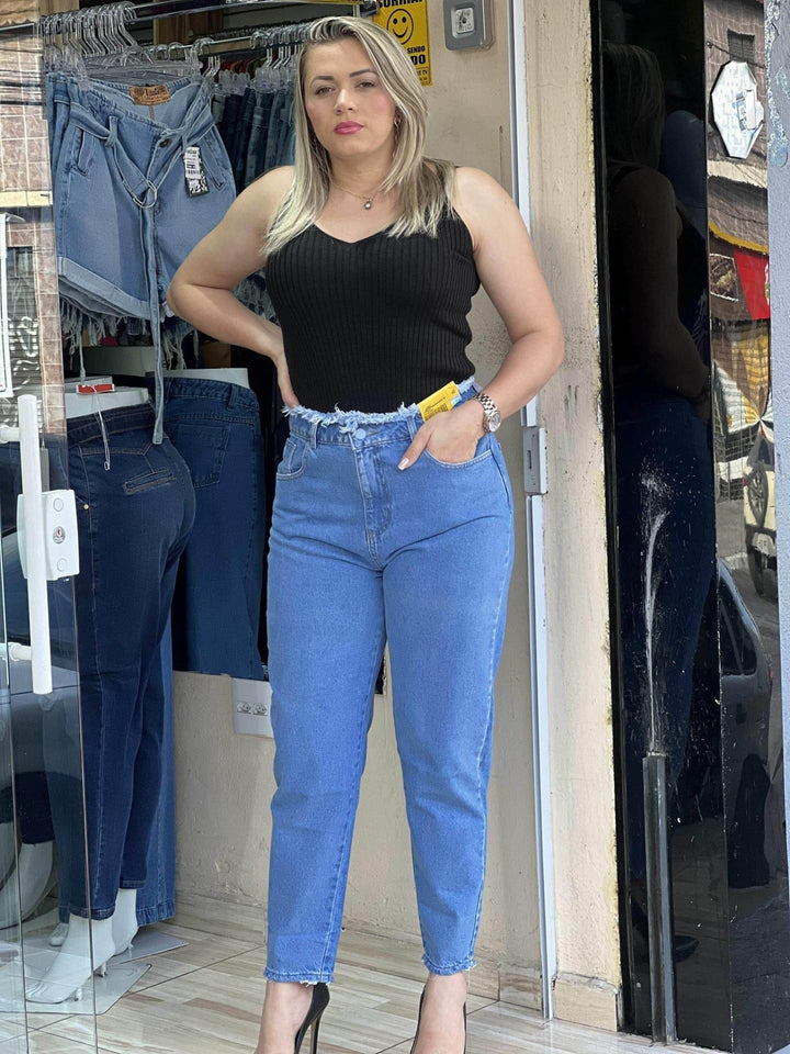 Calça Jeans Mom Cintura Alta Leon - Leon Elegance