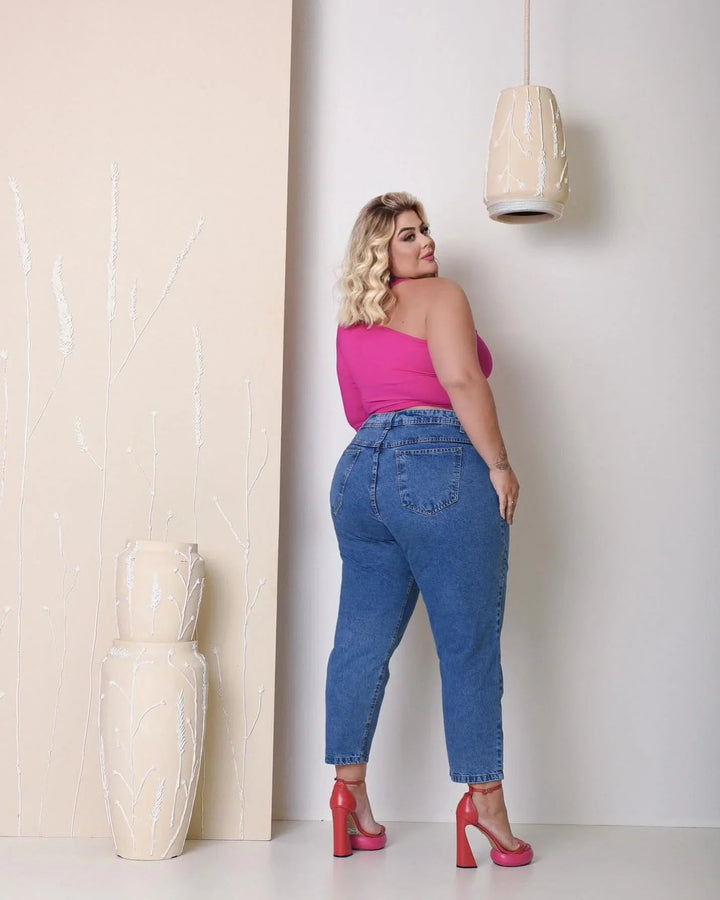 Calça Jeans Mom Mood Plus Leon - Leon Elegance