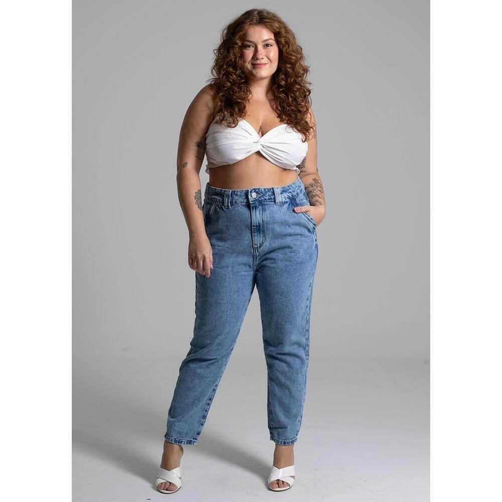 Calça Jeans Plus Size Mom sawary - Leon Elegance