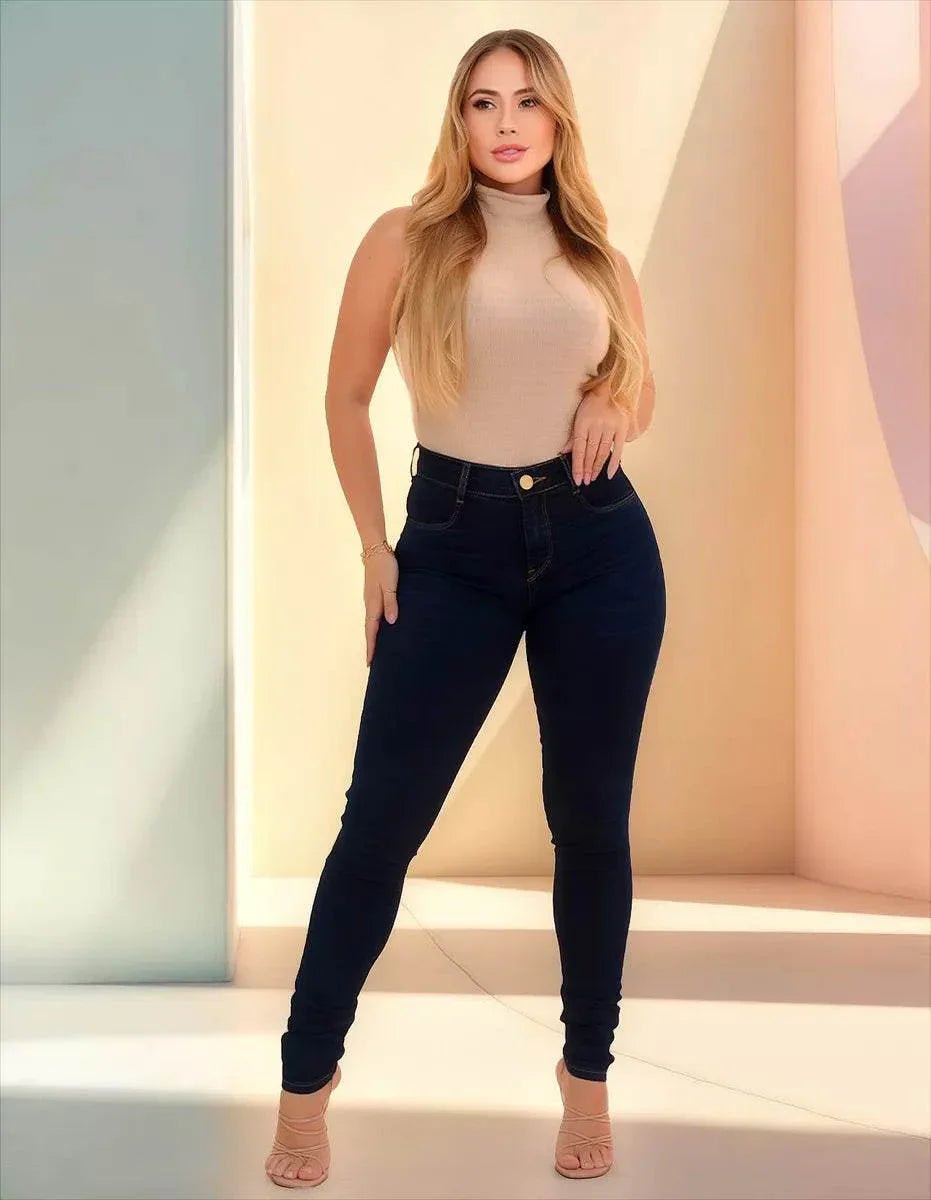 Calça Jeans Skinny Azul Cachet Leon - Leon Elegance