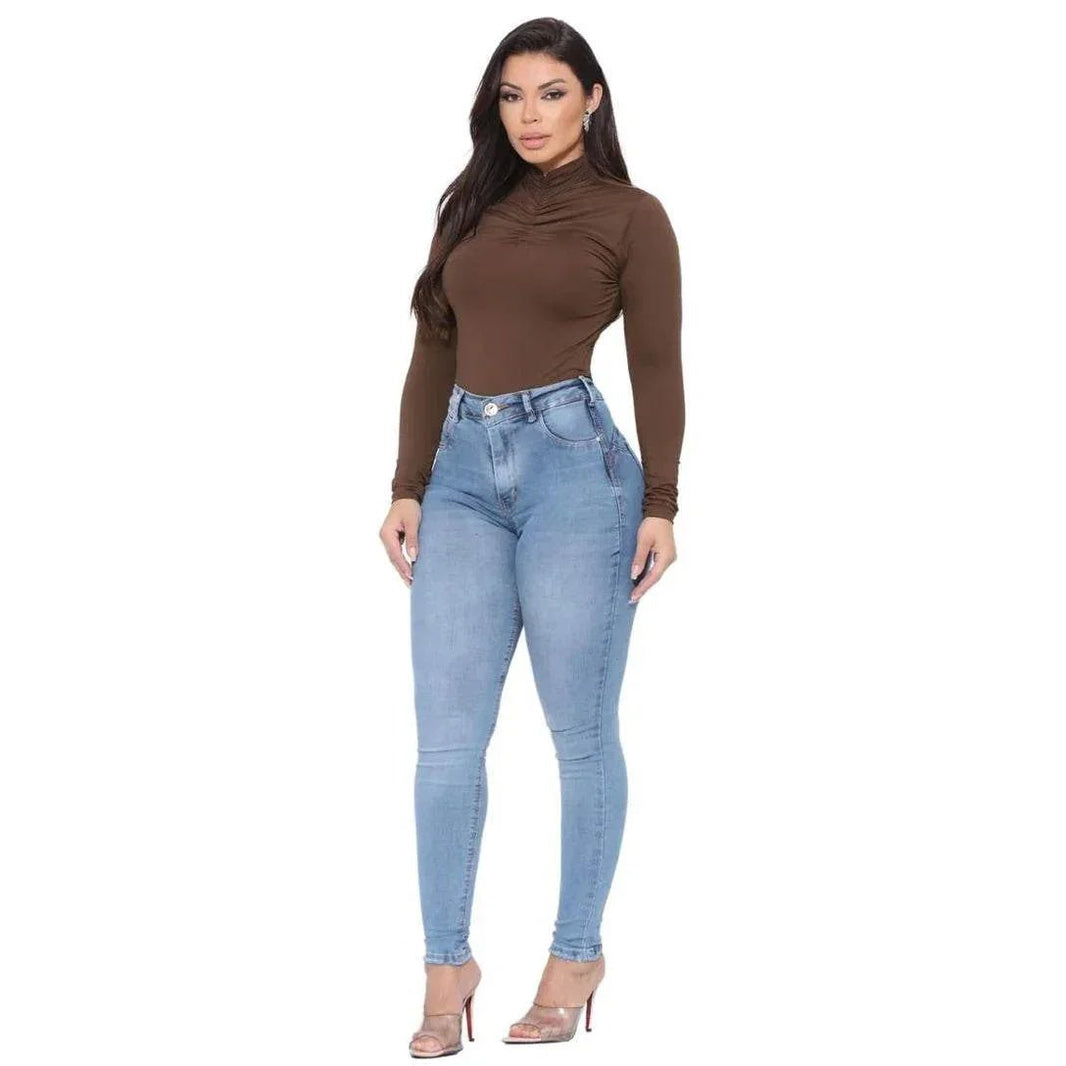 Calça Jeans Skinny Cintura Alta Push - Up Leon - Leon Elegance