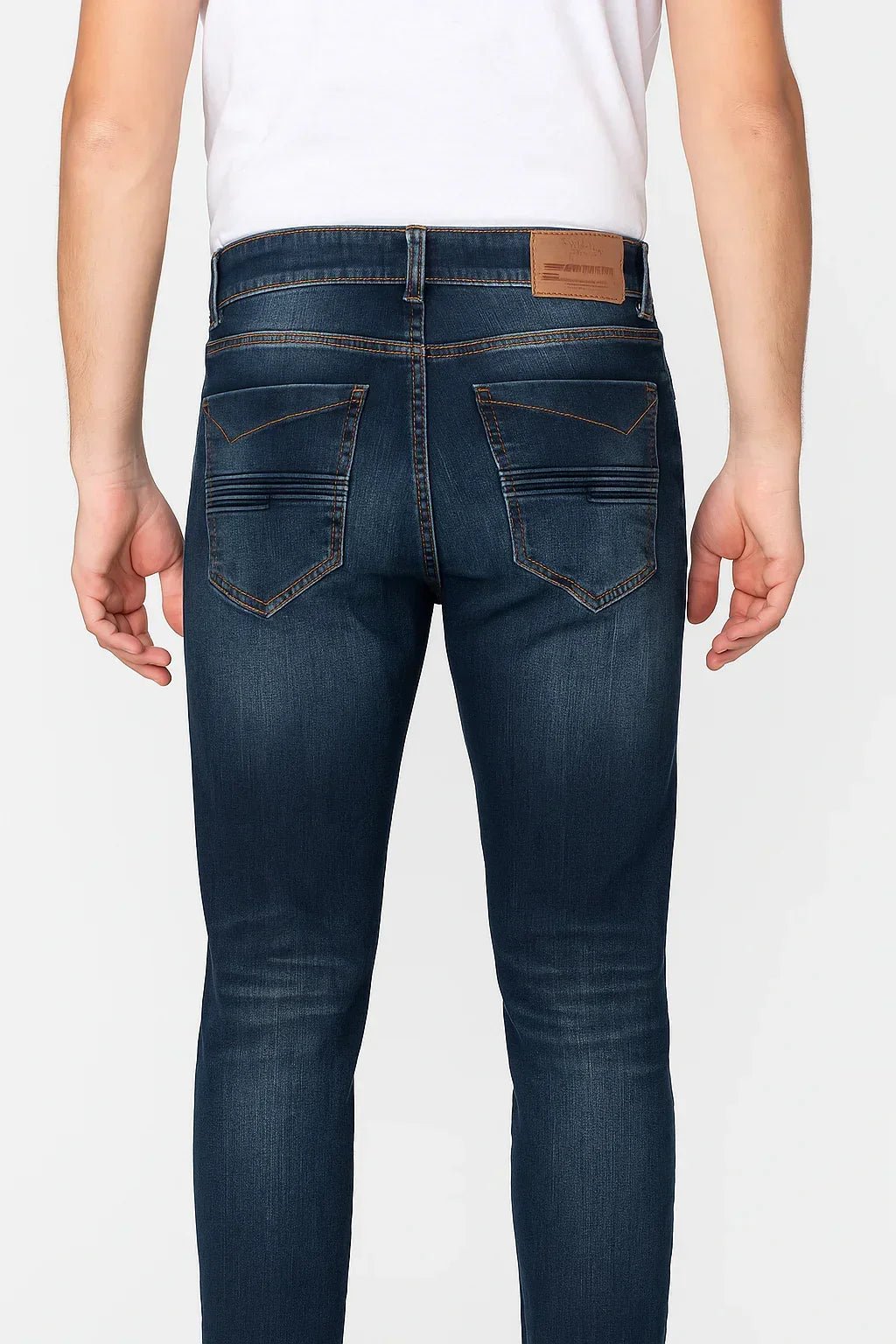 Calça Jeans Skinny Destroyed Masculina Zíper Azul Escuro - Leon Elegance