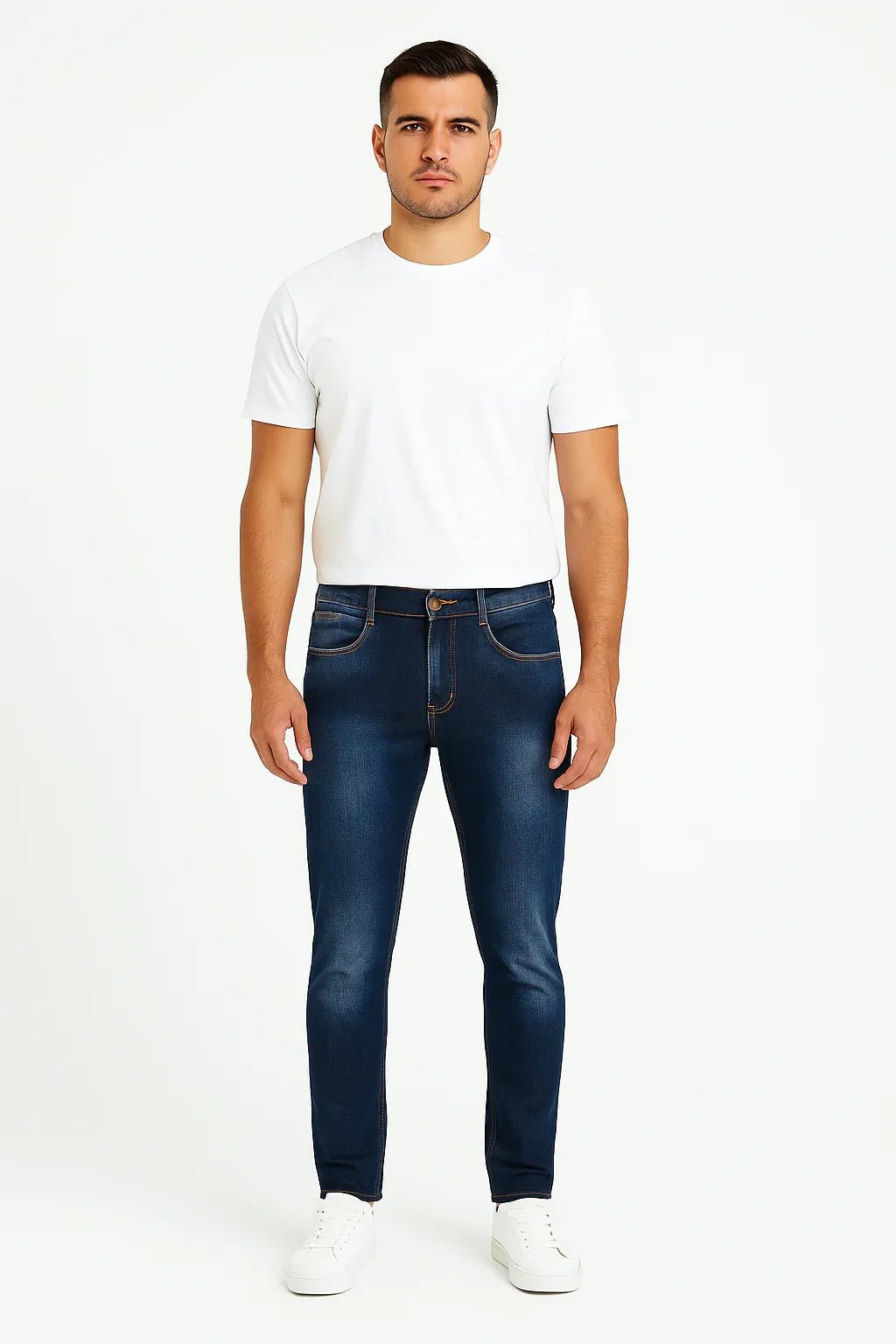 Calça Jeans Skinny Masculina Azul Escuro - Leon Elegance