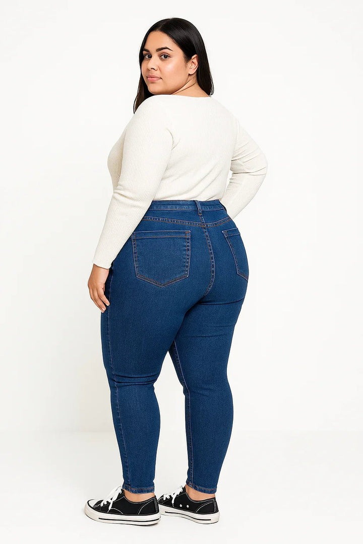 Calça Jeans Skinny Plus Size Botões Leon - Leon Elegance