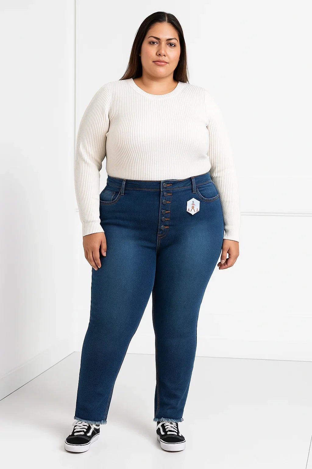 Calça Jeans Skinny Plus Size Botões Leon - Leon Elegance