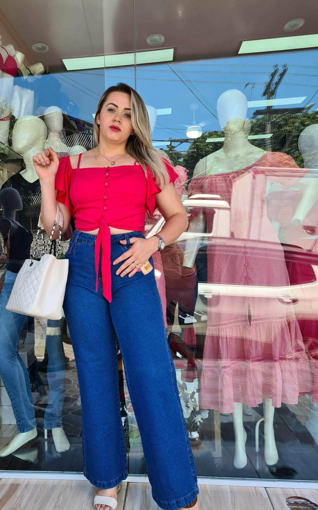 Calça Jeans Wide Destroyed Leon - Leon Elegance