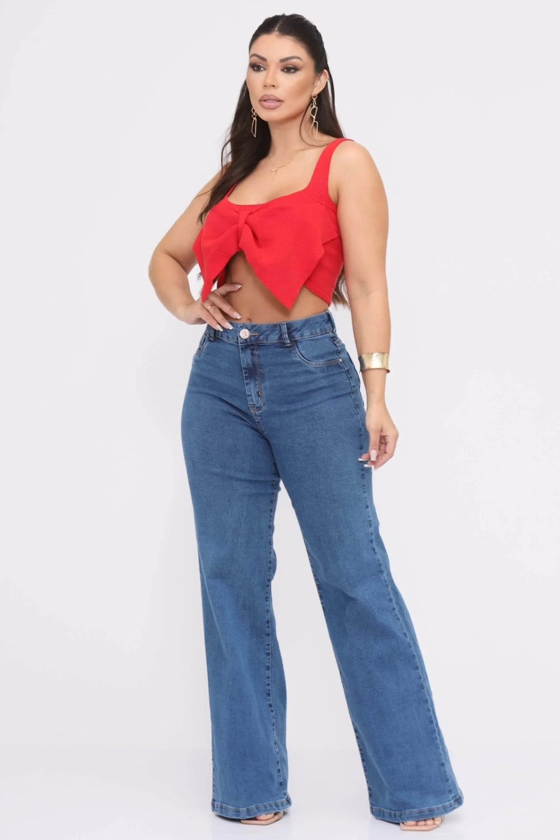 Calça Jeans Wide Leg Cintura Alta Leon - Leon Elegance