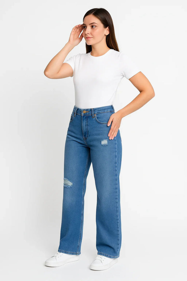 Calça Jeans Wide Sculpt Cintura Alta r19 - Leon Elegance