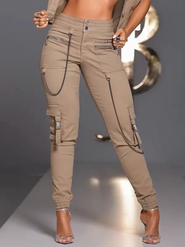 Calça Jogger Cargo Feminina Pit Bull Jeans Bege - Leon Elegance