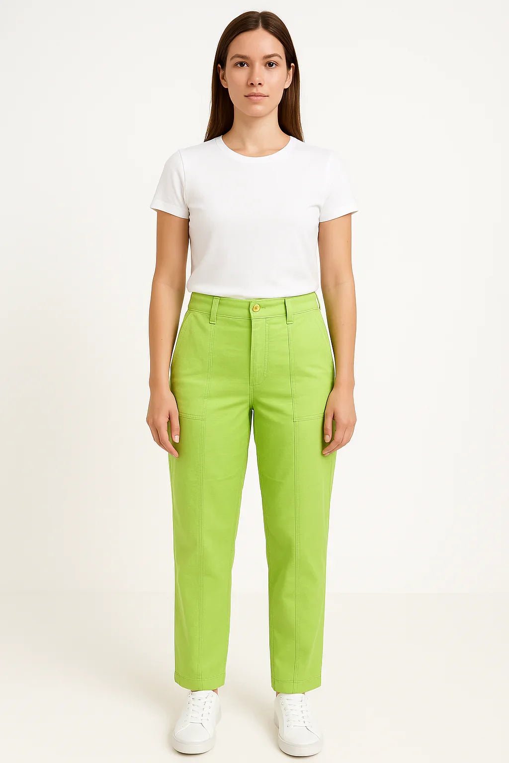 Calça Klepton Feminina Verde Alfaiataria Cintura Alta - Leon Elegance