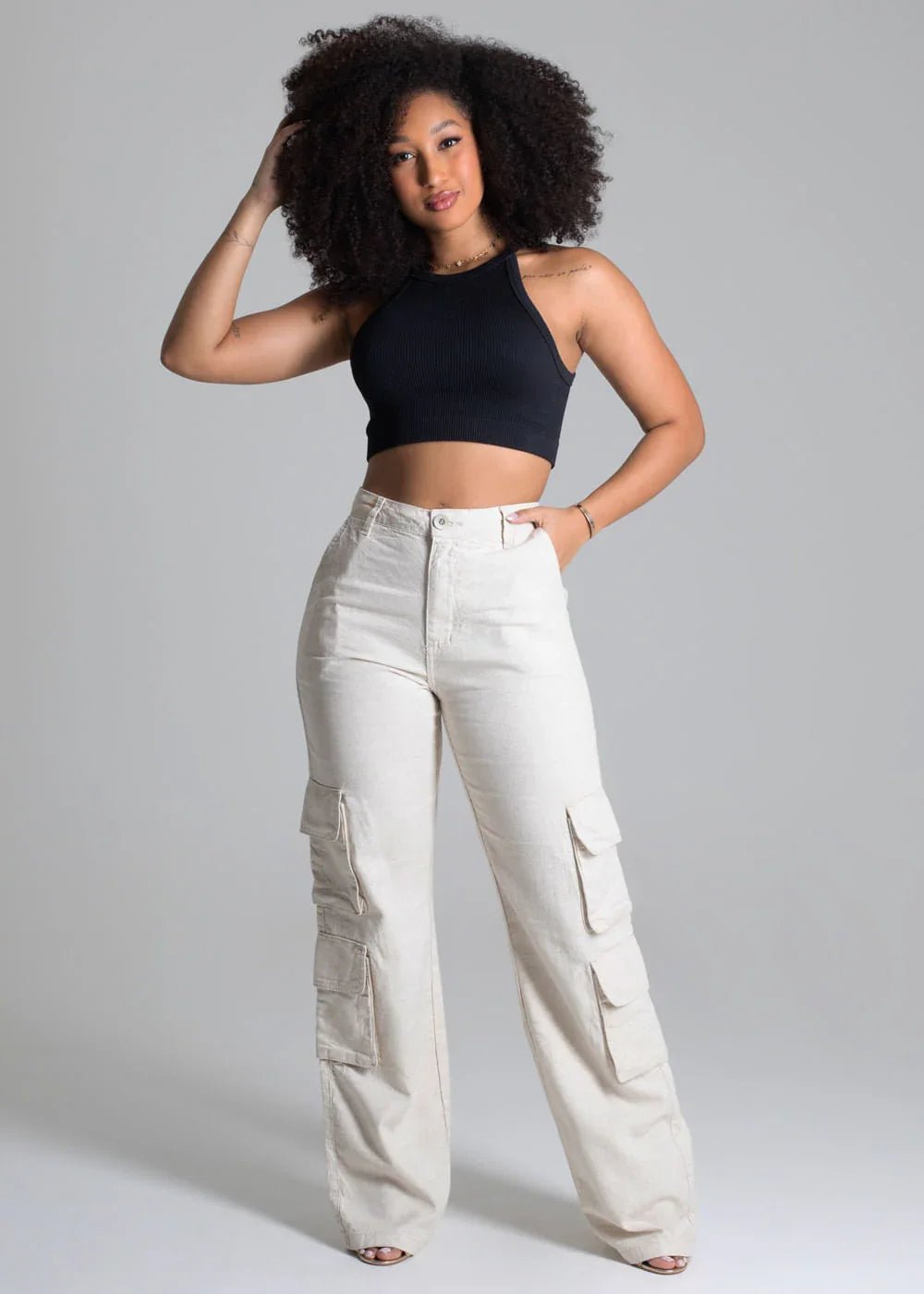Calça Linho Wide Leg sawary - Leon Elegance
