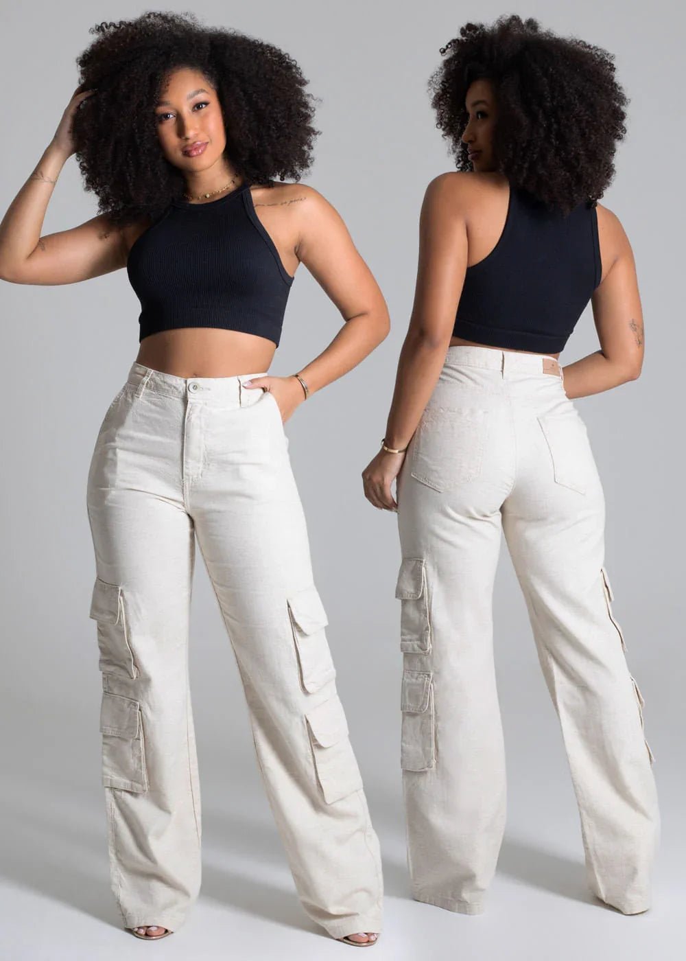 Calça Linho Wide Leg sawary - Leon Elegance