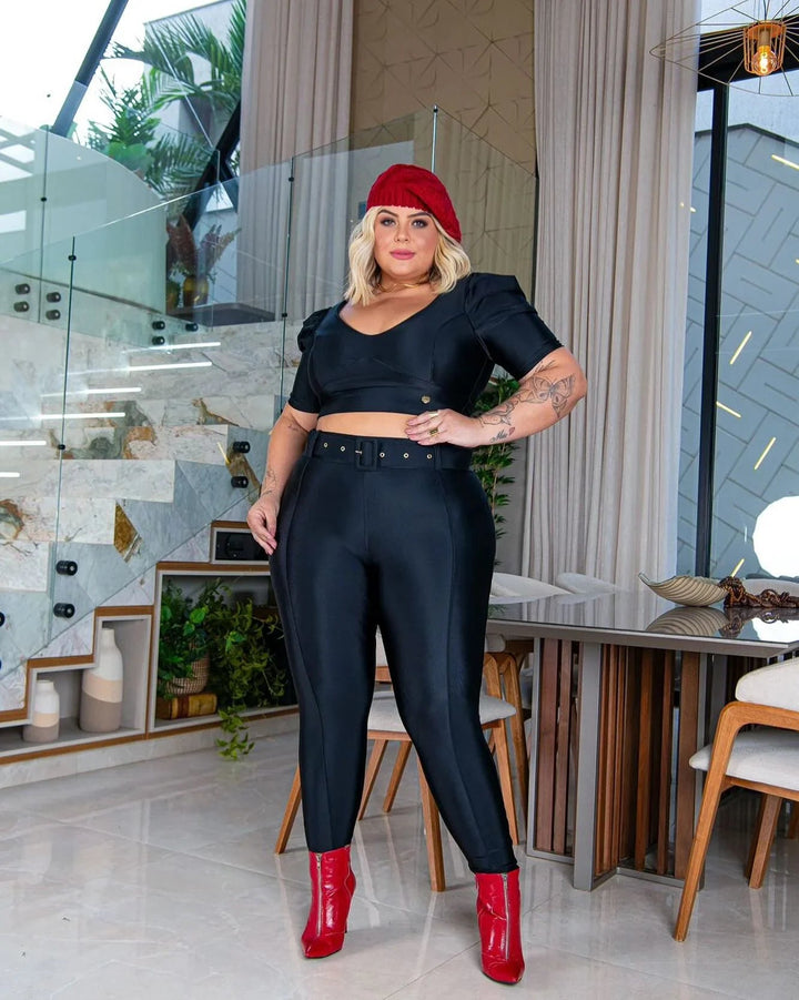 Calça Modeladora Belt Fit fofinha Feminina Plus Size - Leon Elegance