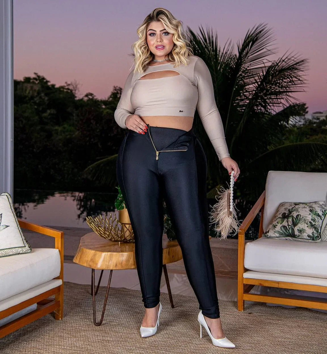 Calça Modeladora Gold Zip K2B Feminina Plus Size - Leon Elegance