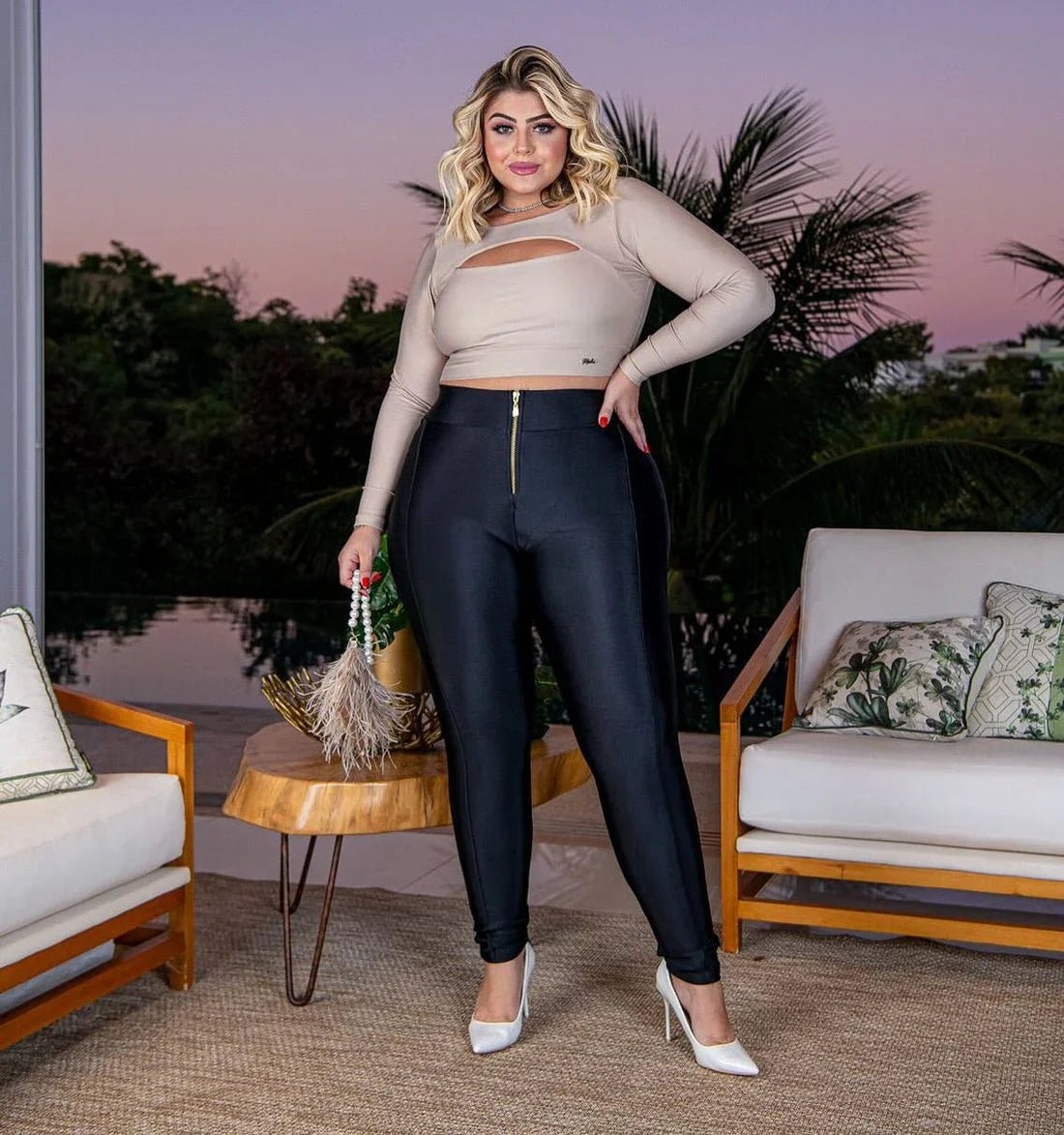 Calça Modeladora Gold Zip K2B Feminina Plus Size - Leon Elegance