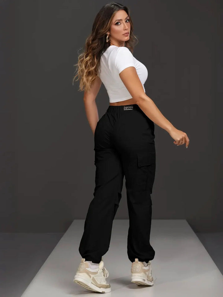 Calça Parachute Feminina Pit Bull Preta - Leon Elegance