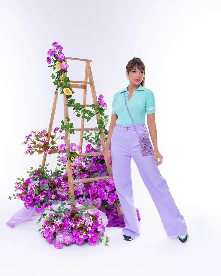 Calça Plus Wide Leg de Sarja Elástico na Cintura Leon - Leon Elegance