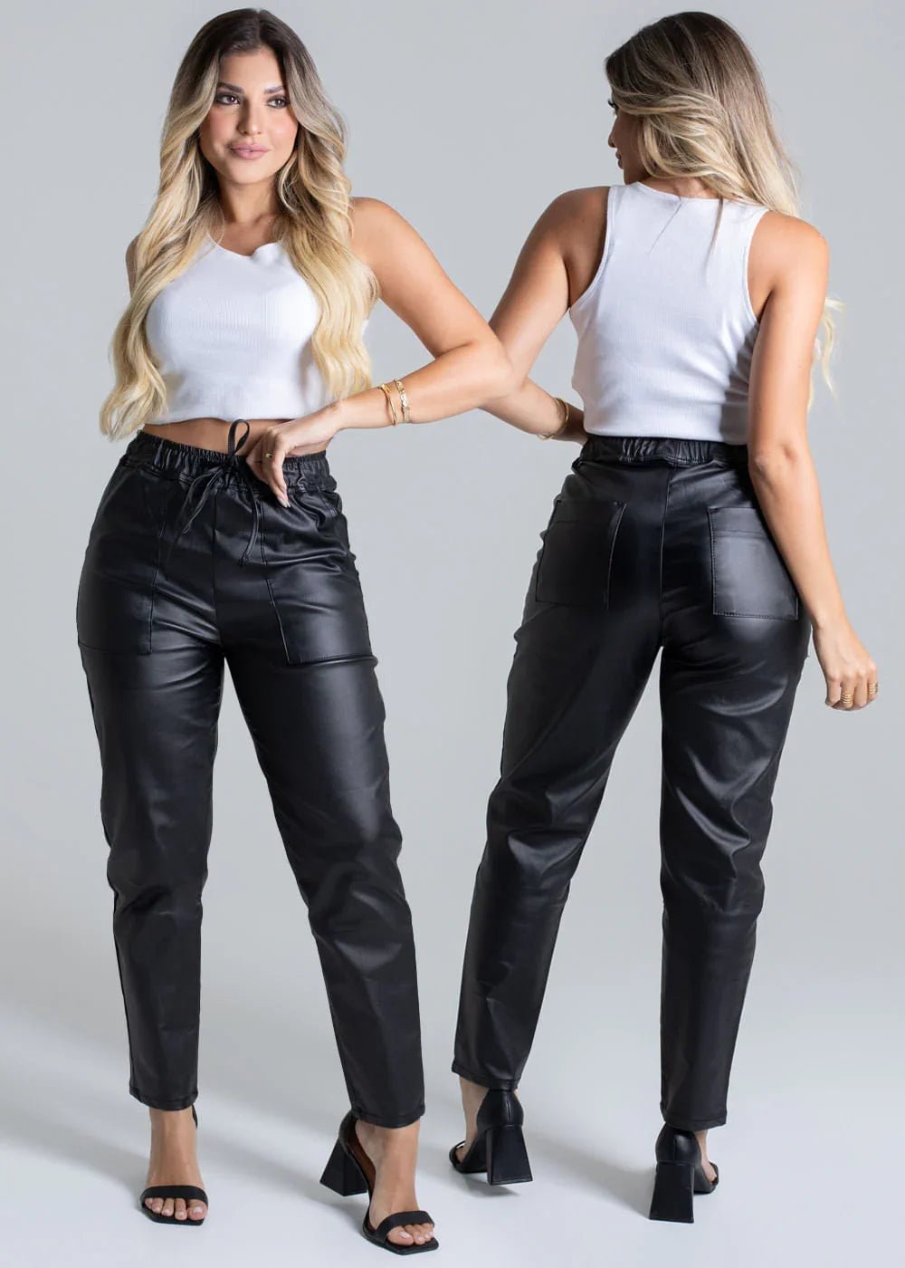 Calça Resinada Mom Leon - Leon Elegance