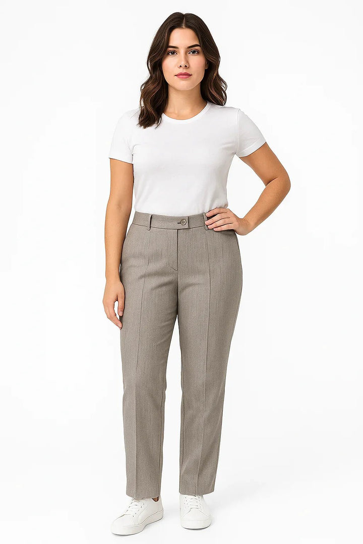 Calça Social Alfaiataria Cinza Klepton Feminina - Leon Elegance