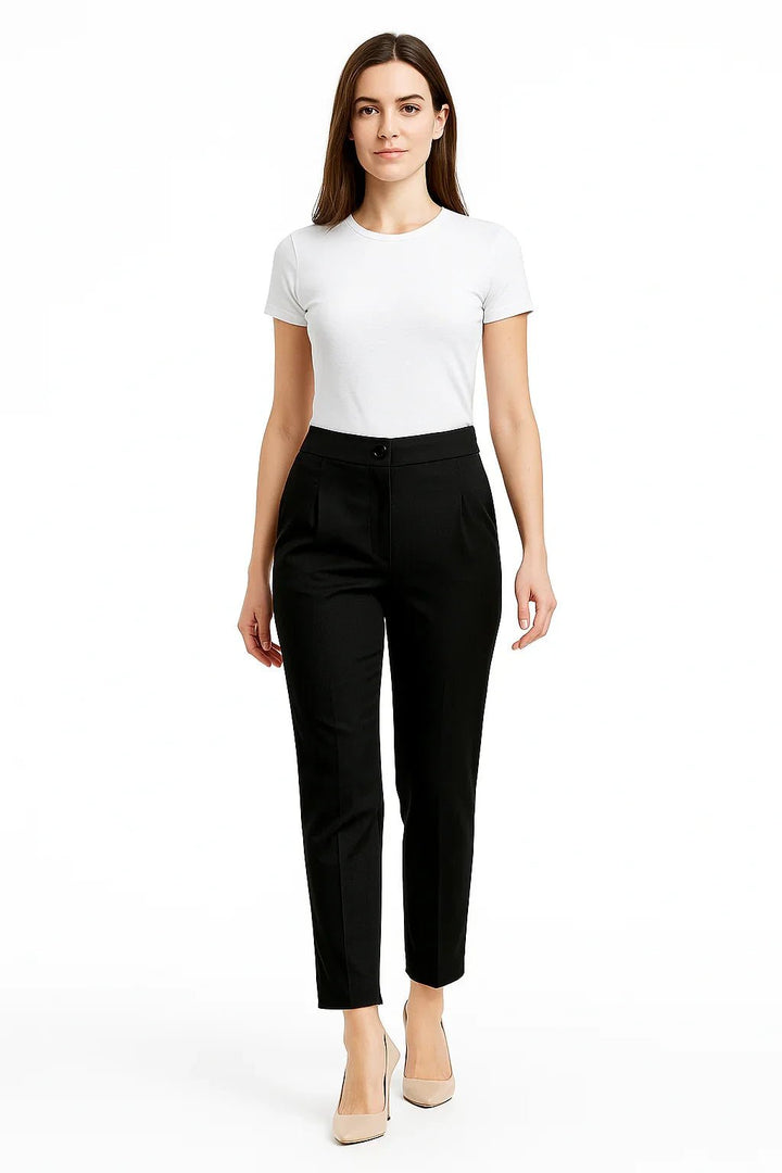 Calça Social Preta Feminina treluna - Leon Elegance