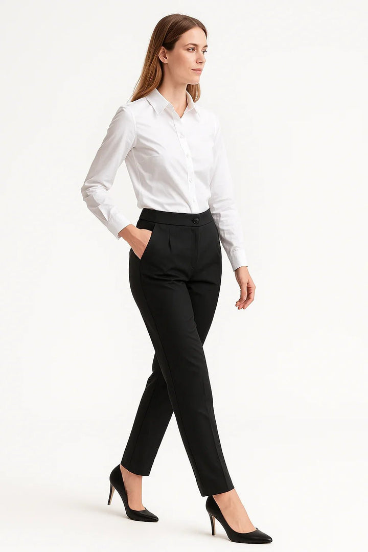 Calça Social Preta Feminina treluna - Leon Elegance