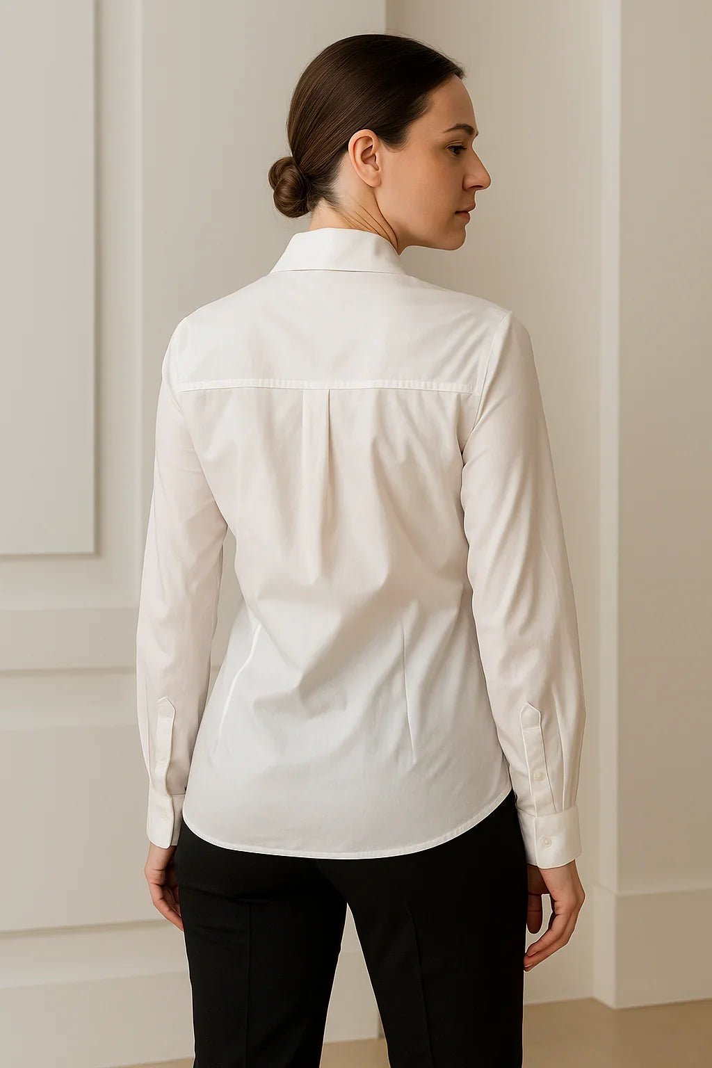 Camisa Klepton Feminina Social Branca Manga Longa - Leon Elegance