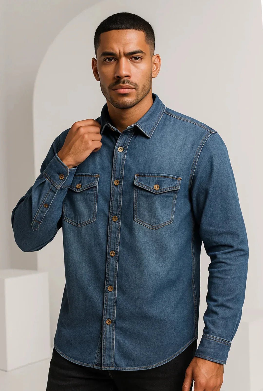 Camisa Longa Jeans Leon - Leon Elegance