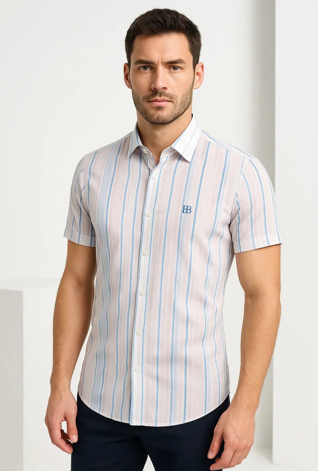 Camisa Slim Fit Listrada Leon - Leon Elegance