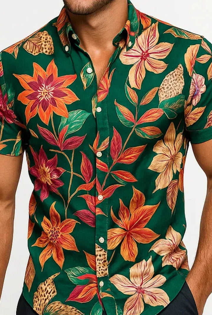 Camisa Tricoline Floral Leon - Leon Elegance