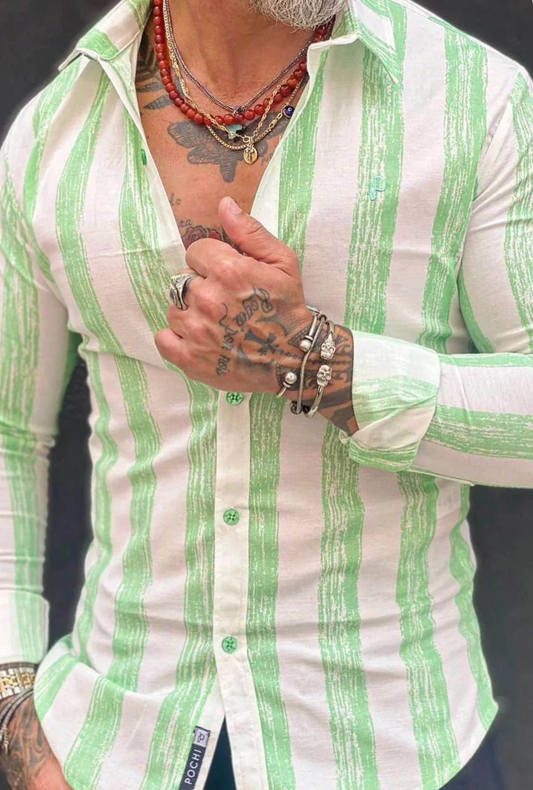 Camisa Tricoline Hidro Estampada Leon - Leon Elegance