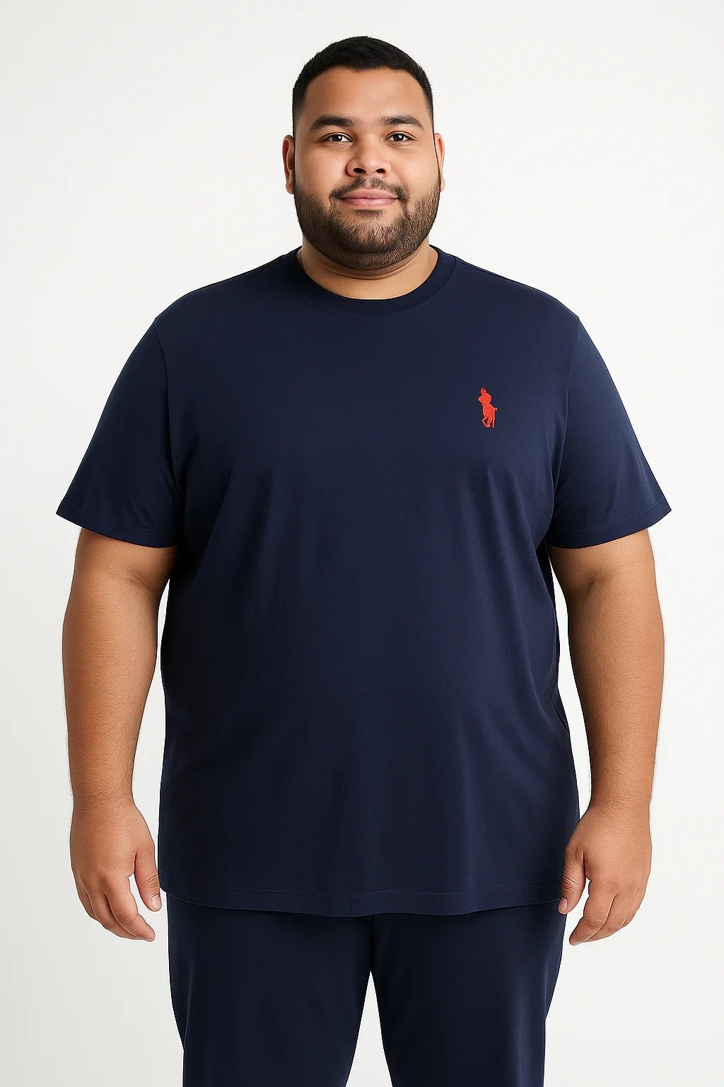 Camiseta Cinza Mescla Gola careca Masculina - Leon Elegance