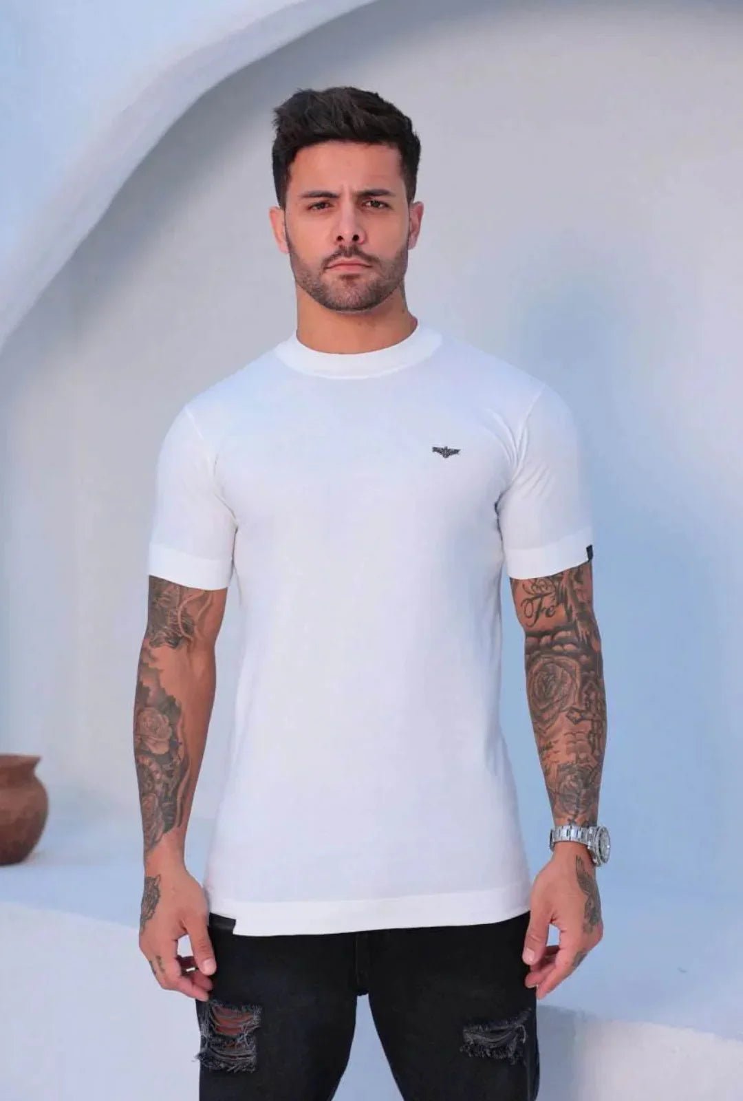 Camiseta FB Slim Gola Média - Leon Elegance