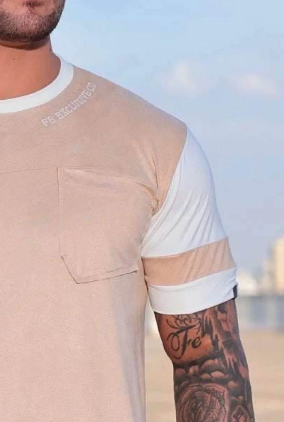 Camiseta FB Slim Suede Recorte Vanilla - Leon Elegance