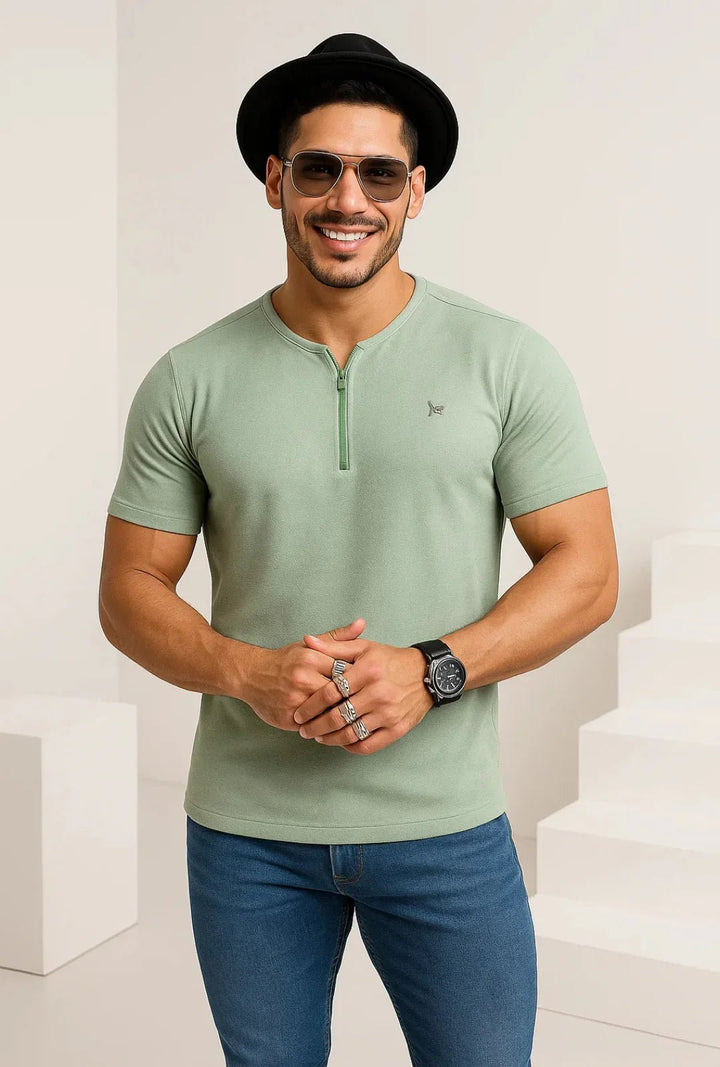 Camiseta Suede c/ Zipper Leon - Leon Elegance