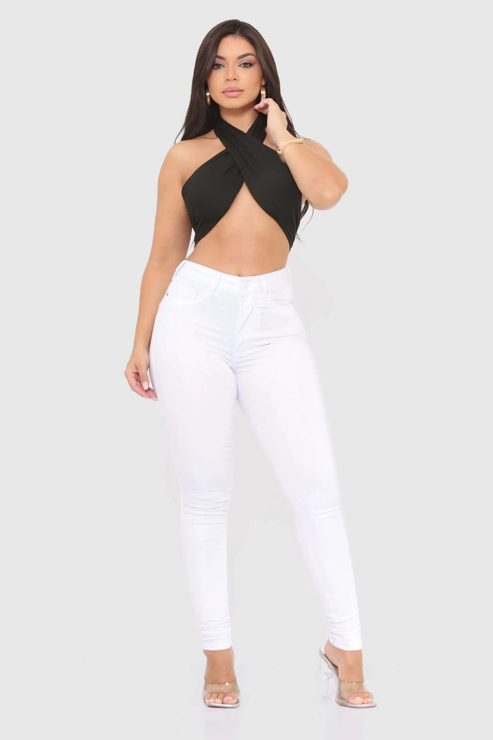 Calça Sarja Cigarrete Skinny Cintura Alta Leon