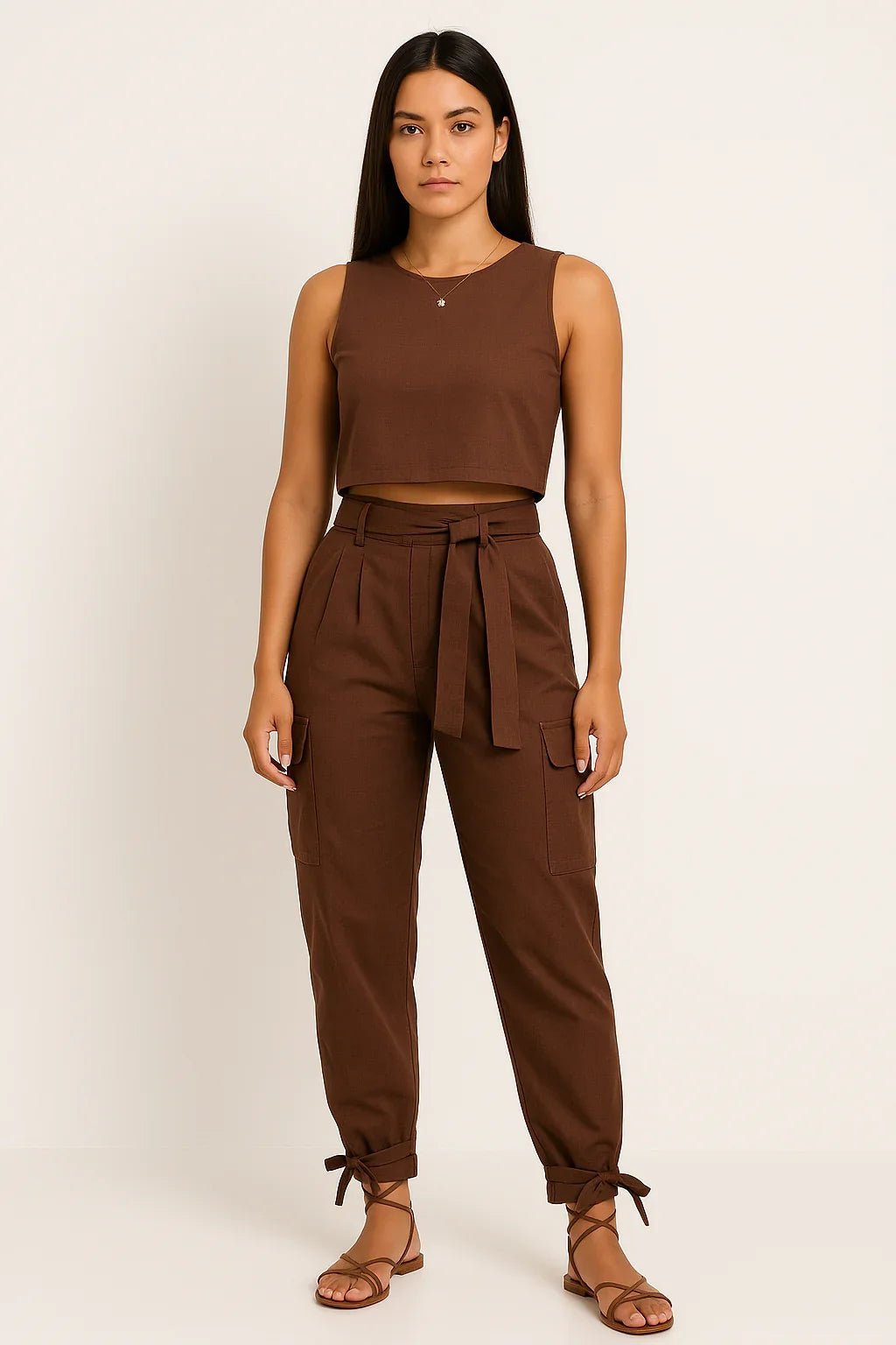 Conjunto Cropped e Calça Alfaiataria - Leon Elegance