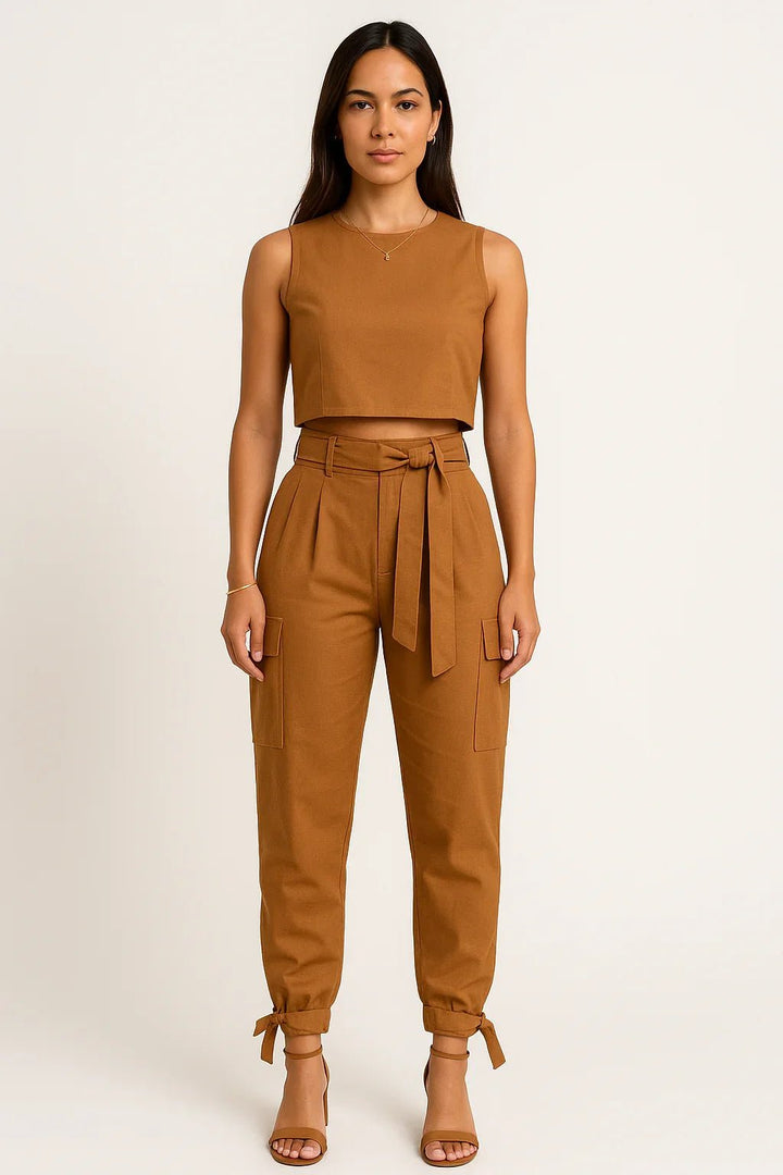 Conjunto Cropped e Calça Alfaiataria - Leon Elegance