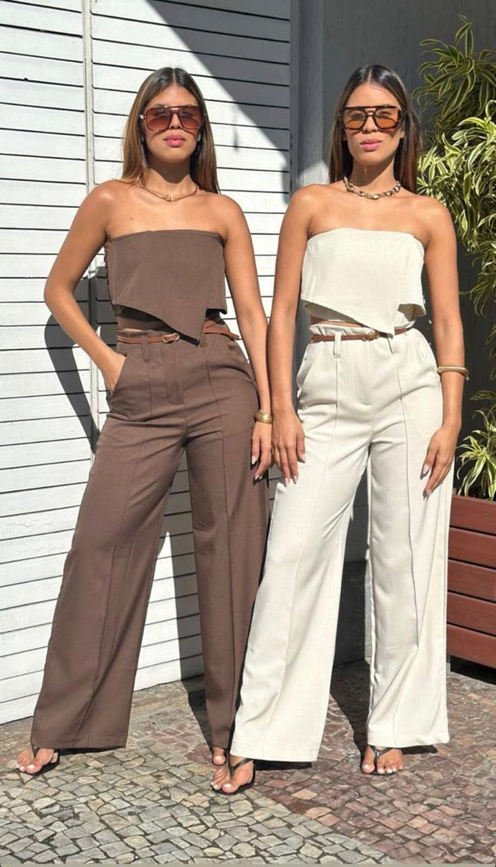 Conjunto Feminino Tomara que Caia com Calça Alfaiataria Leon Elegance - Leon Elegance