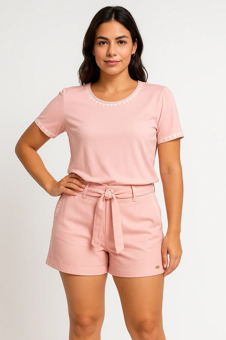 Conjunto Klepton Blusa e Shorts com Faixa - Leon Elegance