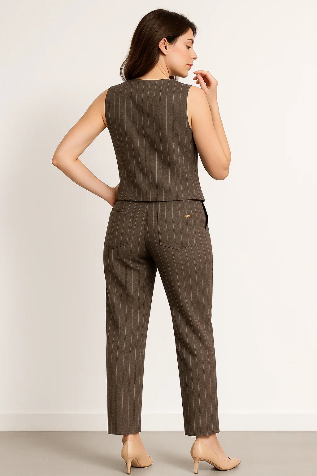 Conjunto Klepton Colete e Calça Risca de Giz - Leon Elegance