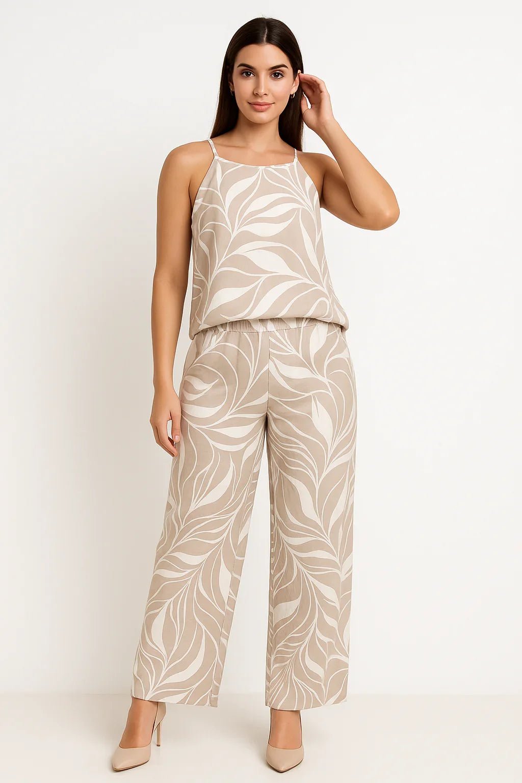 Conjunto Klepton Estampado Regata e Calça Pantalona - Leon Elegance