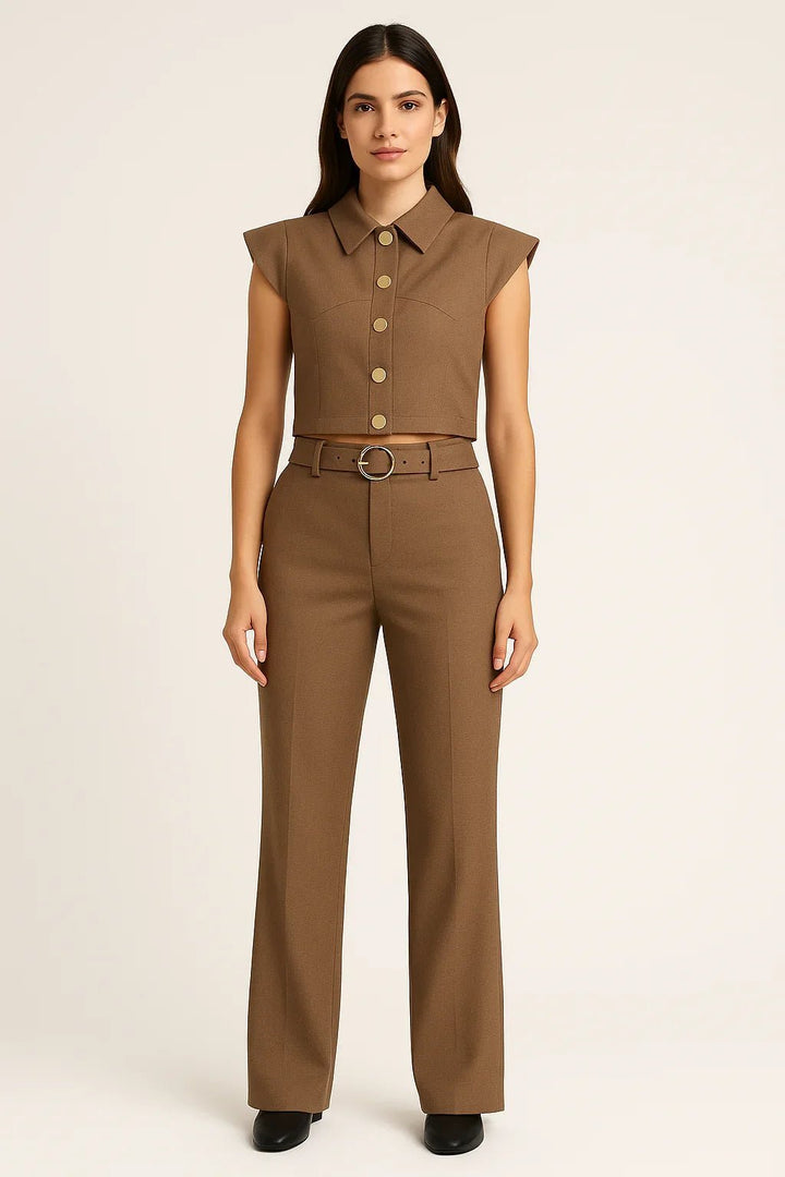 Conjunto Klepton Feminino Cropped e Calça - Leon Elegance